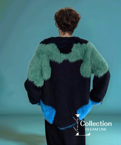 Color-matching shaggy sweater